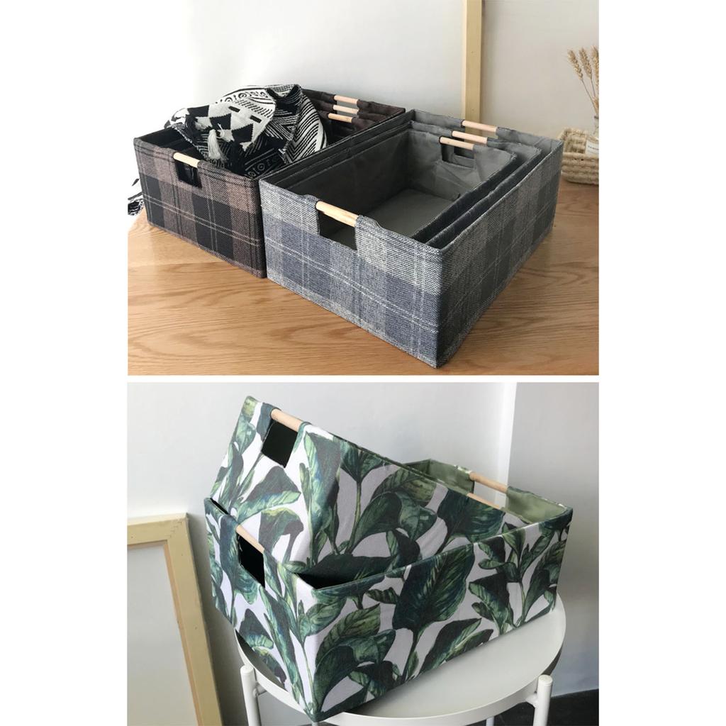 Multi Purpose Cloth Storage Basket For Home Organization With Sturdy Wooden Handles And Eco Friendly Design