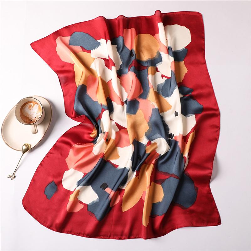 

Luxury Silk Scarfs Square Scarf Harajuku Wind Colorful Graffiti Kerchief Scarves Bandanna Wraps Scarf Decoration Shawl 70x70cm