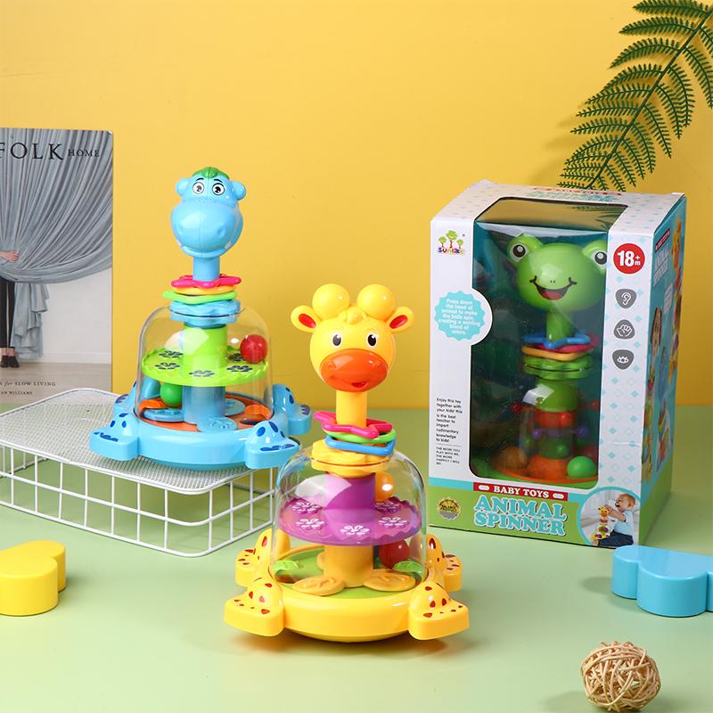 Kids Fun Giraffe Rotating Jumping Ball Rolling Beads Toy Baby Early Education Toy Finger Skill Training Montessori Baby Toy
