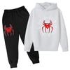 Red Spider Animals Pattern Printed Fashionable Casual Hoodie Comfortable Long Sleeve Outerwear Winter Warm Children's Set