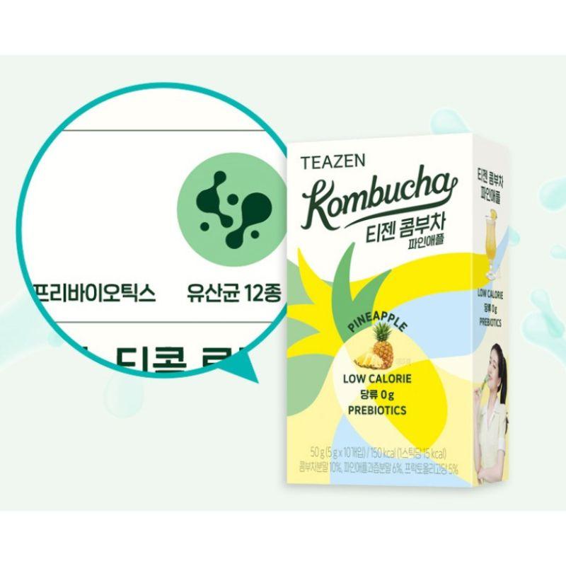 Kombucha Tea Powder Stick Pineapple Flavor 5g x 20 Sachets Korean Style Fruit Tea Powder