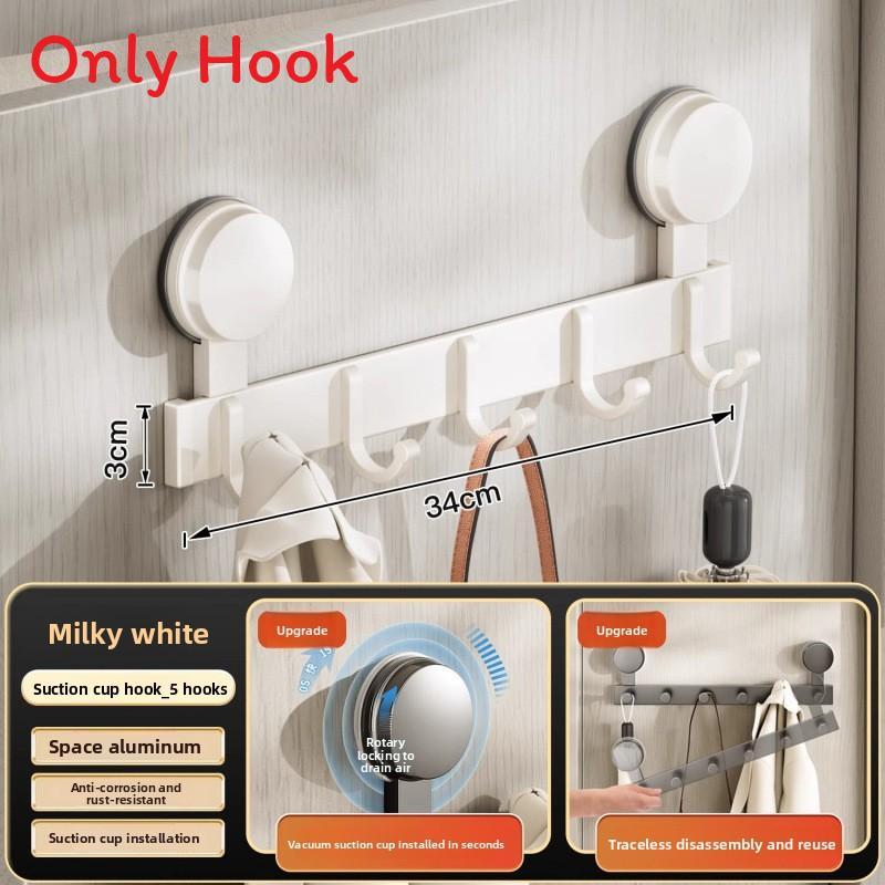 Space Aluminum Suction Cup Hook Set With Multiple Load Capacity For Bathroom And Home Storage
