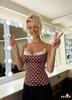 European and American ins sexy slim fit fashion halter white polka dot lace corset top