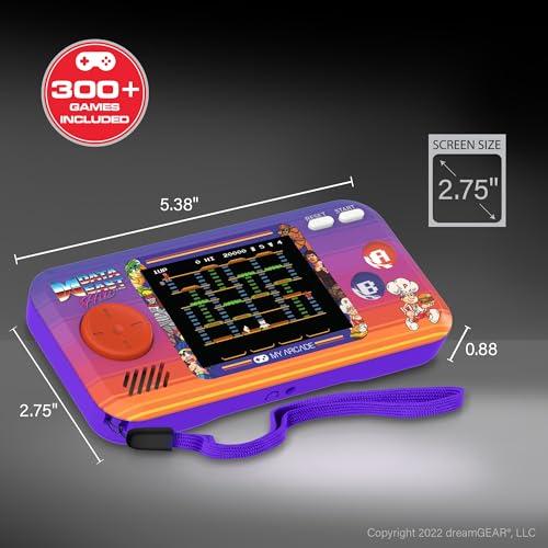 My Arcade Data East Pocket Player: Portable Game System with 308 Preloaded Retro Games, 2.75-inch Color Screen, and Speakers (DGUNL-4127), Purple
