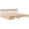 VidaXL Bed Frame with Headboard 200x200 Cm Solid Pine Wood, Bedroom Furniture, Slatted Base, Wooden Bed, Bed, 3301854