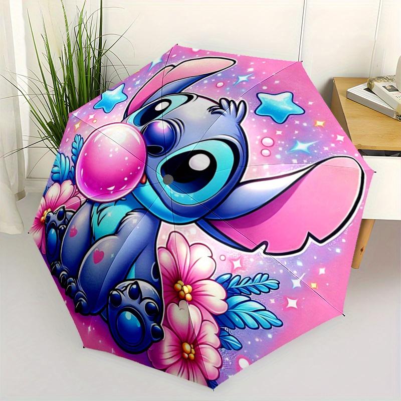 

1pc Cute Stitch Automatic Open/CloseCartoon Umbrella-CuteUmbrella with Cute Design, Portable 3-Fold Compact Umbrella for Men & Women, Valent