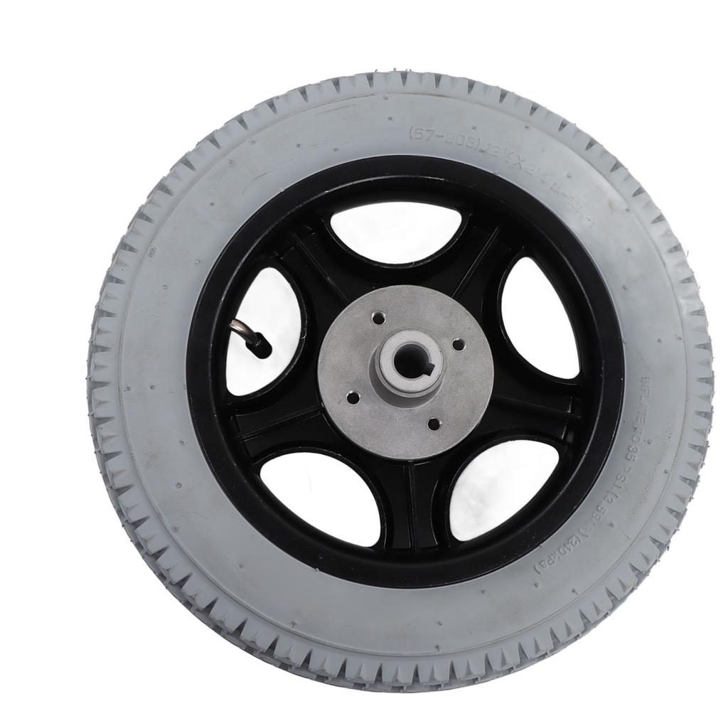 320mm Wheelchair Tire PU Inflatable Wheel Alloy Steel Hub Disabled Vehicle Rear Tyre 4 Hole