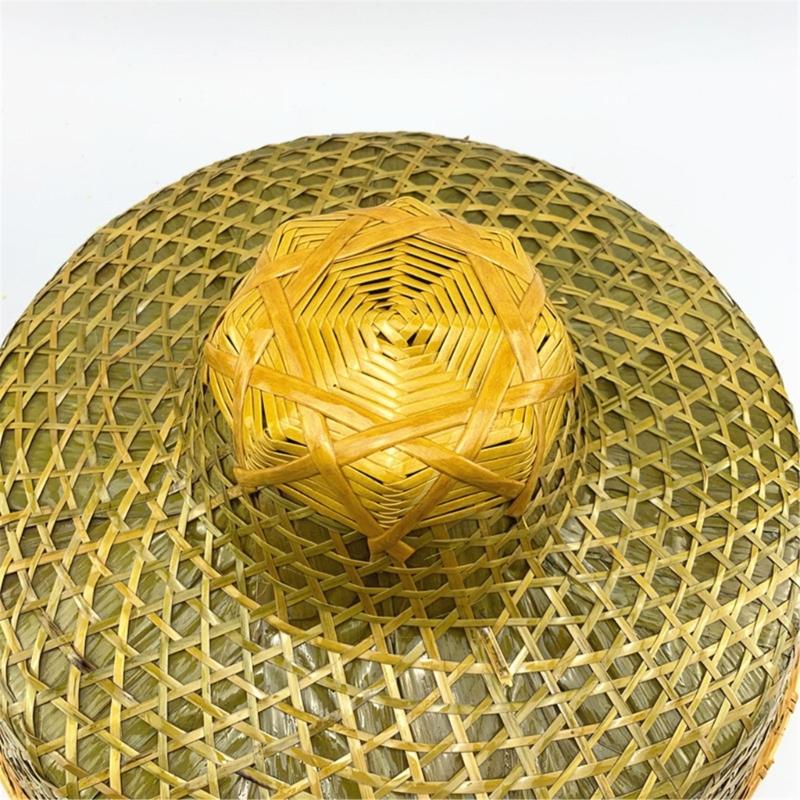 Ancient Oriental Style Bamboo Hat Chinese Costume Traditional Farmer Hat