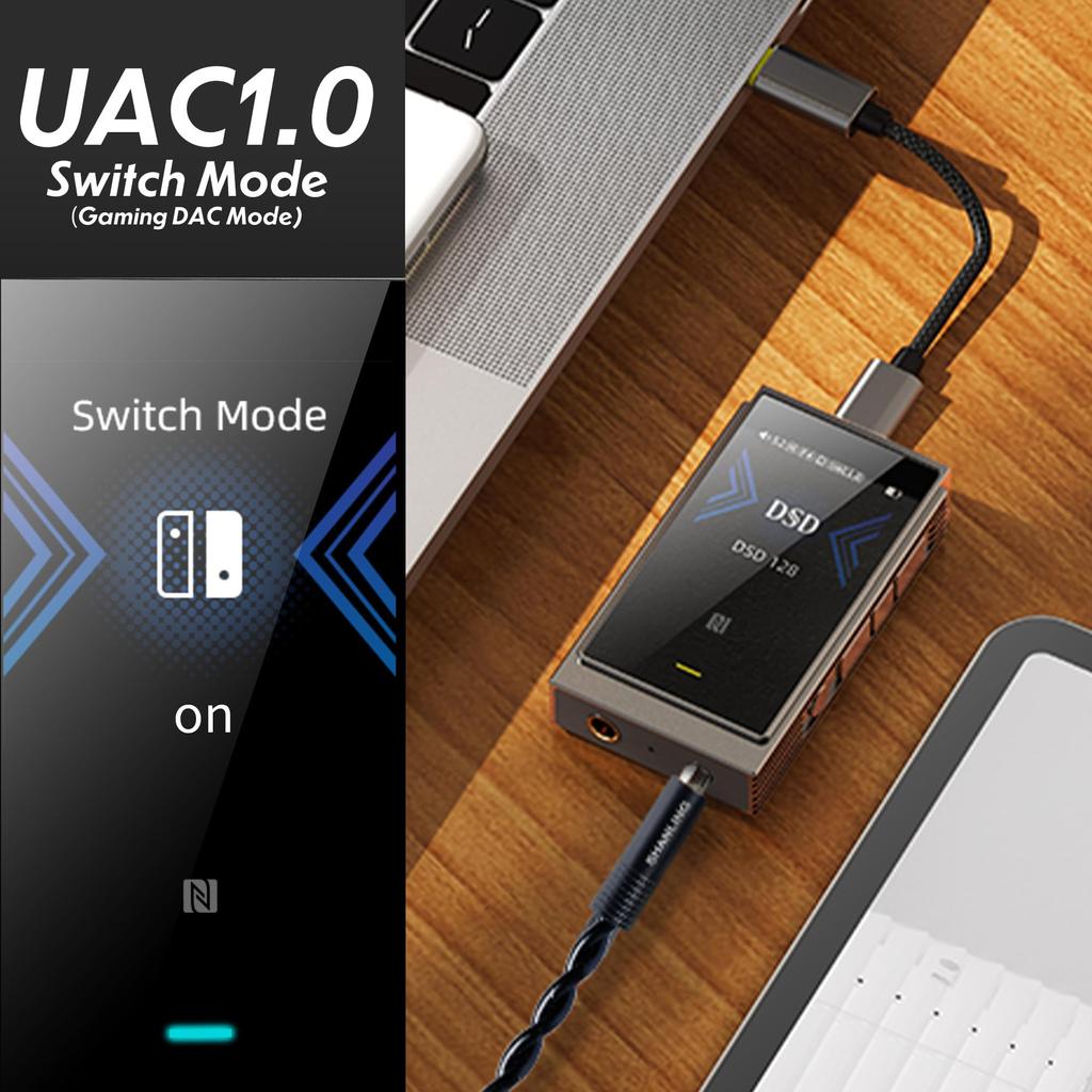 SHANLING UP6 Multifunction Bluetooth Receiver Dongle Bluetooth LCD Type C Gaming Switch PCM DSD512 LDAC DAC, 5.2, Display, USB-DAC Mode, Mode, Mode,