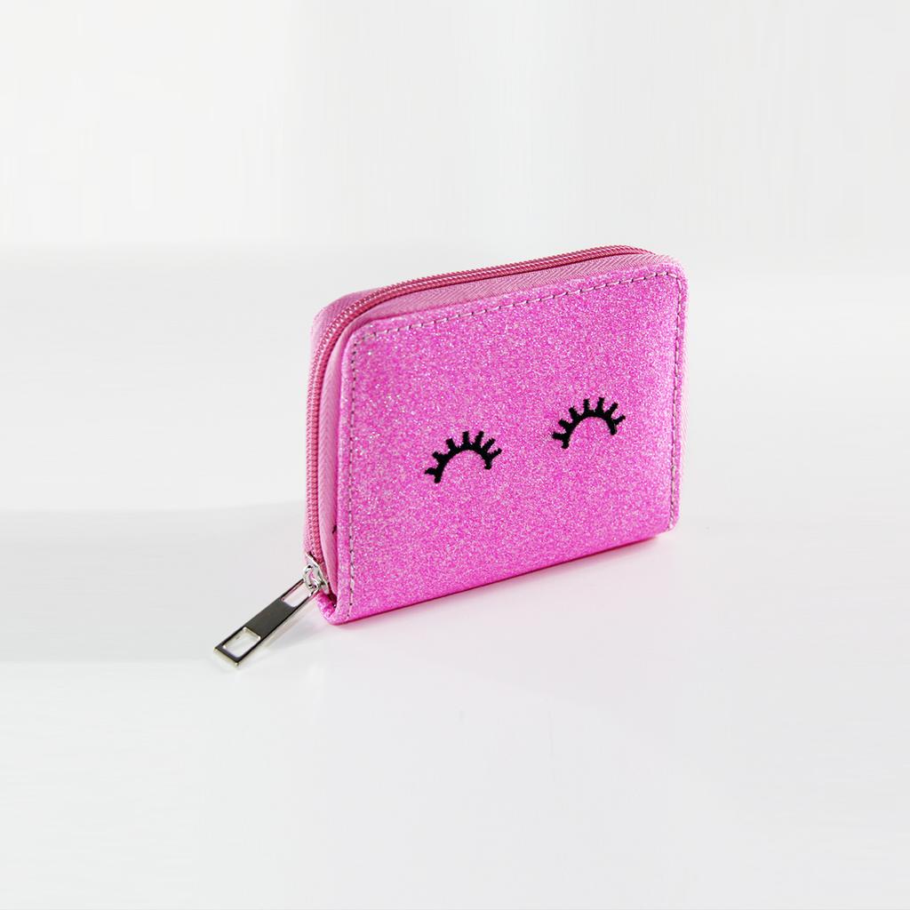 Stickerei Glitzer kurze Reißverschluss kleine Geldbörse Geldbörse Kartenetui Musteranpassung