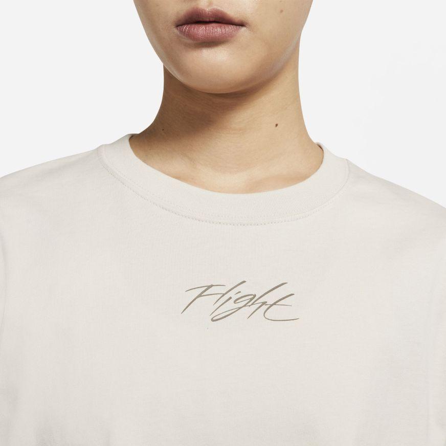 Jordan Heritage Boxy Letter Print Round Neck Casual Short Sleeve T-Shirt Women Tops Light-Brown DN2777-104