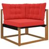 Outdoor Sofa Cushion Set 3 Pcs Red Polyester