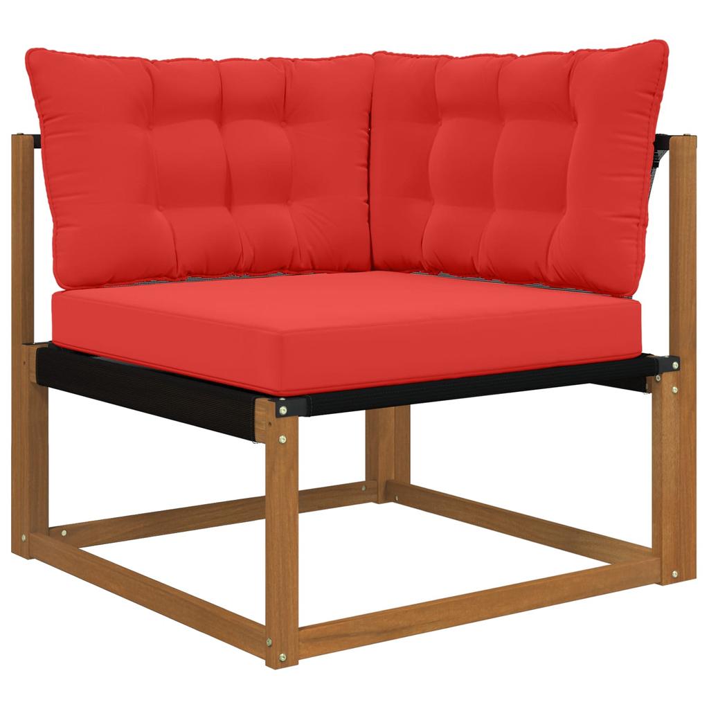 Outdoor Sofa Cushion Set 3 Pcs Red Polyester