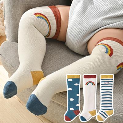 3 Pairs/Lot Baby Knee High Socks Kids Girls Boys Soft Cotton Long Sock Cute Spanish Stripe Solid Children Socks for 0-3 Years