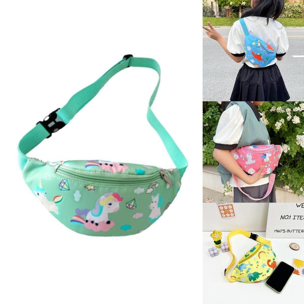 Niedliche Einhorn Kinder Hüfttasche Cartoon Dinosaurier Umhängetasche Nylonmaterial Leicht Und Diebstahlsicher