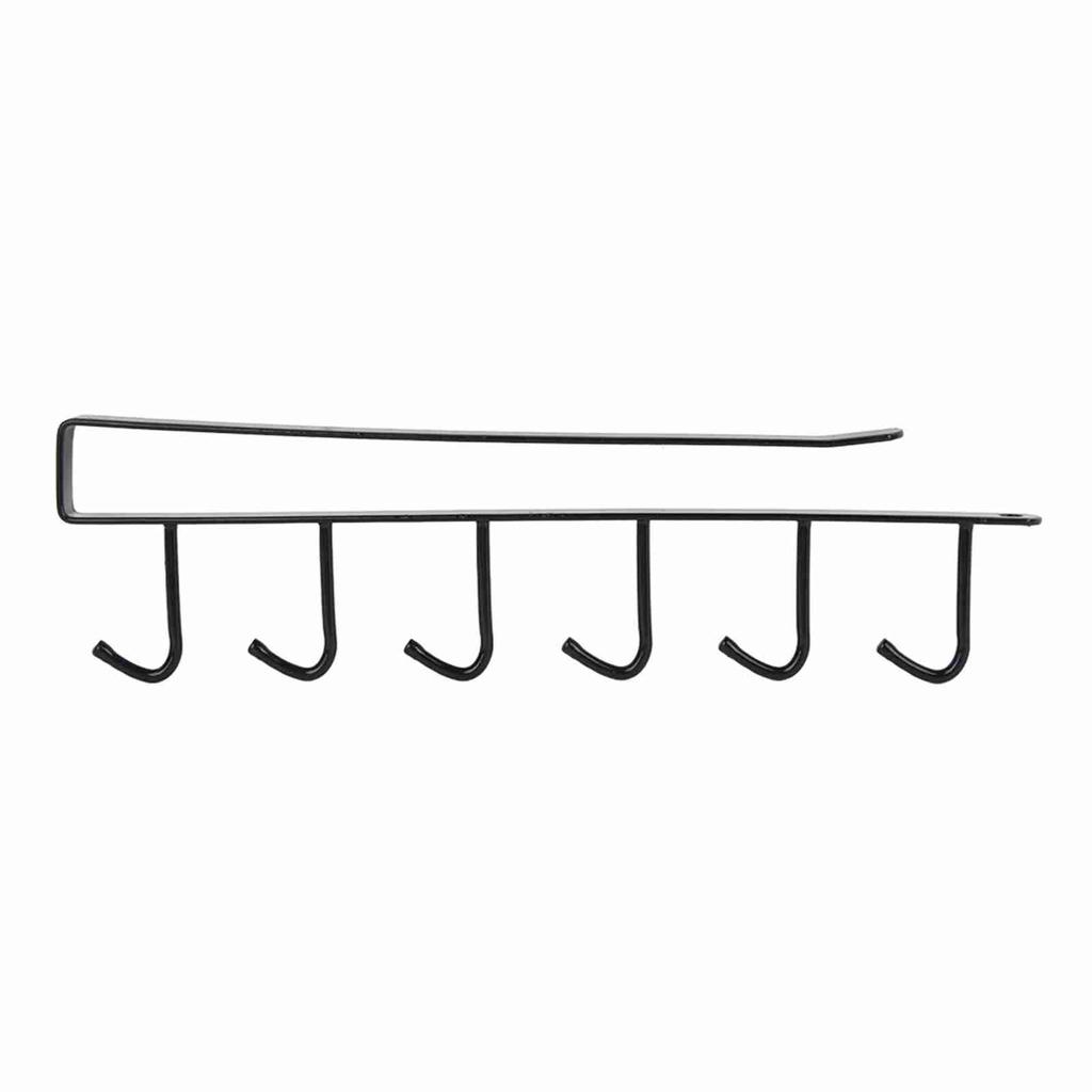 Multifunction Kitchen Storage Rack Cupboard Shelf Hanging Hook  Wardrobe Organizer Holder Black