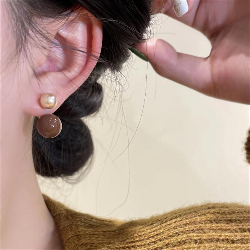 

Модные корейские серьги в форме кофейного шарика для женщин и девушек, подарочные украшения оптом кофейный