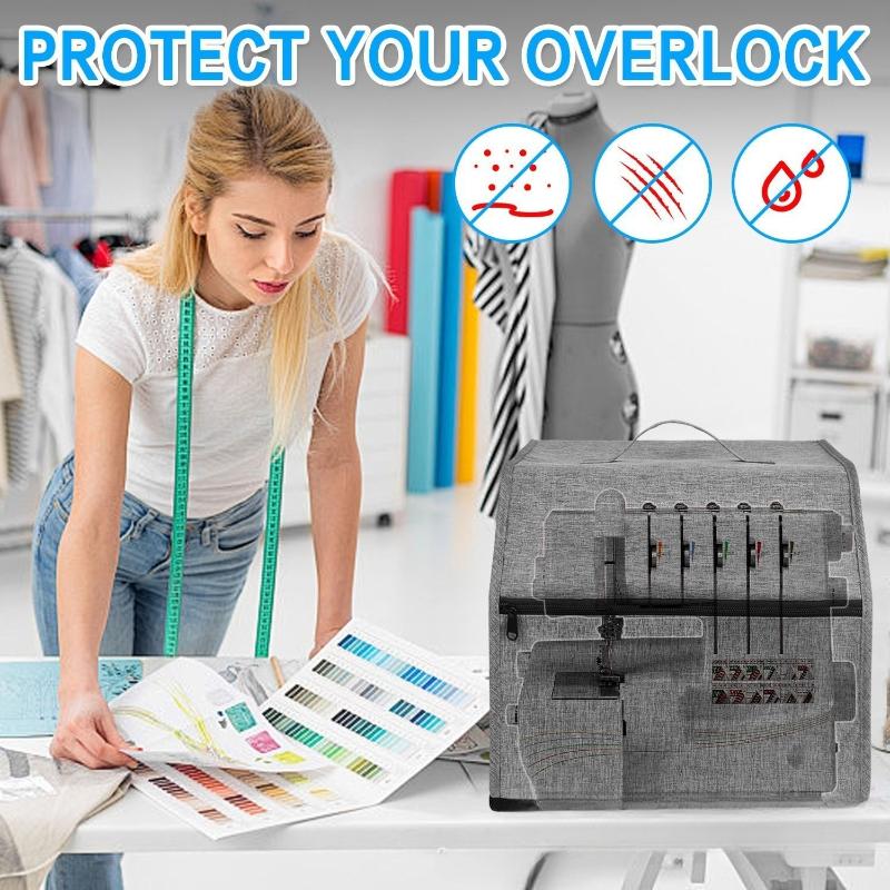 Multifunctional Serger Machine Cover with Useful Pockets for Storing Sewing Supplies