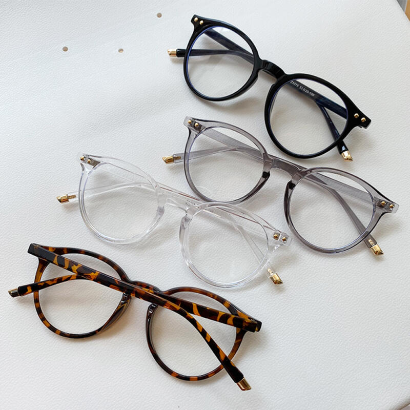 Round glasses with a round horn-rimmed frame, gl-1 black