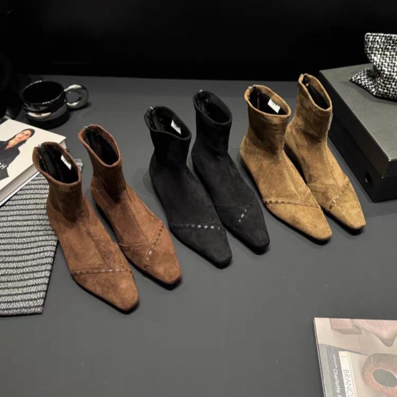 Ankle Boots for Women Flats Suede Shoes Casual New Party Chelsea Boots Elegant Winter 2025 Woman Shoes Zapatillas