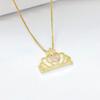 10-Style Gold-Plated Shiny Zircon Crown 15th Birthday Pendant Necklace Classic for Girls' Party Vacation Jewelry Birthday Gift