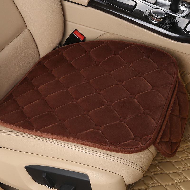 Winter Plush Car Seat Cushion – Non-Slip Thickened Pad with Backrest for Comfort