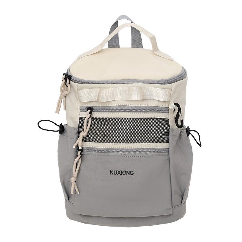 Корейская версия модной простой вместительной сумки-рюкзака женский новый модный крутой модный универсальный ins студенческий рюкзак 20L or less серый