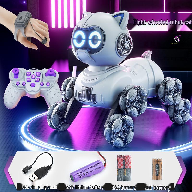 New Eight-Wheel Stunt Car & Intelligent Dog Gesture Control Toy for Boys