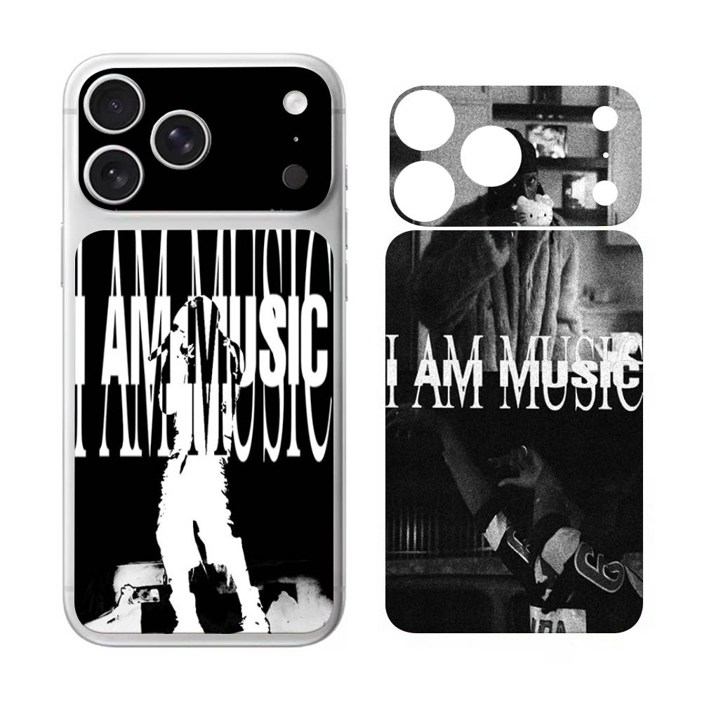 P-playboi Carti I AM MUSIC Wrap Sticker for iPhone17 Pro/17pro Max Phone Decal Skin Rear Protector Case Film Full Cover
