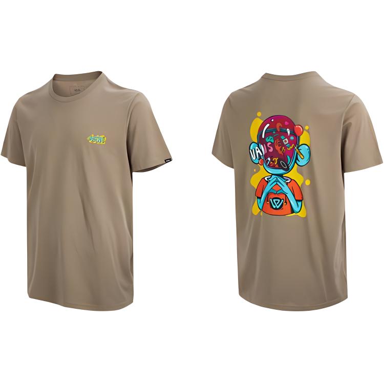 Vans X WTAPS Co-Branded Collection Printed Letter Crew Neck Pullover Short Sleeve Tee Unisex Tops Grey-Brown VN0A7TQJYEH