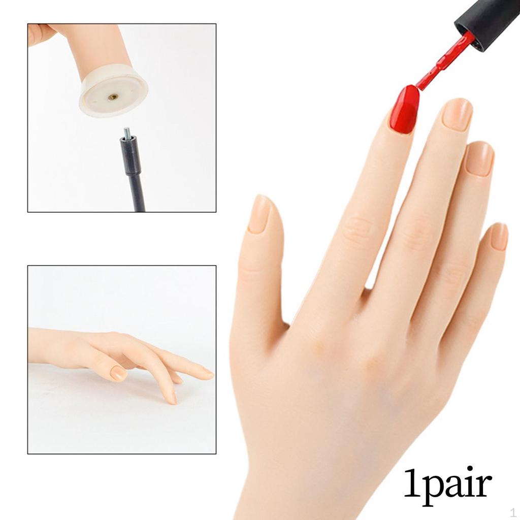 Practice Mannequin Hand Right Left Jewelry Organizer for Acrylic Nails Soft