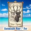 Deer Theme Beach Towel Personalized Custom Name & Text Soft Quick Dry Beach Towel for Swimming Travel