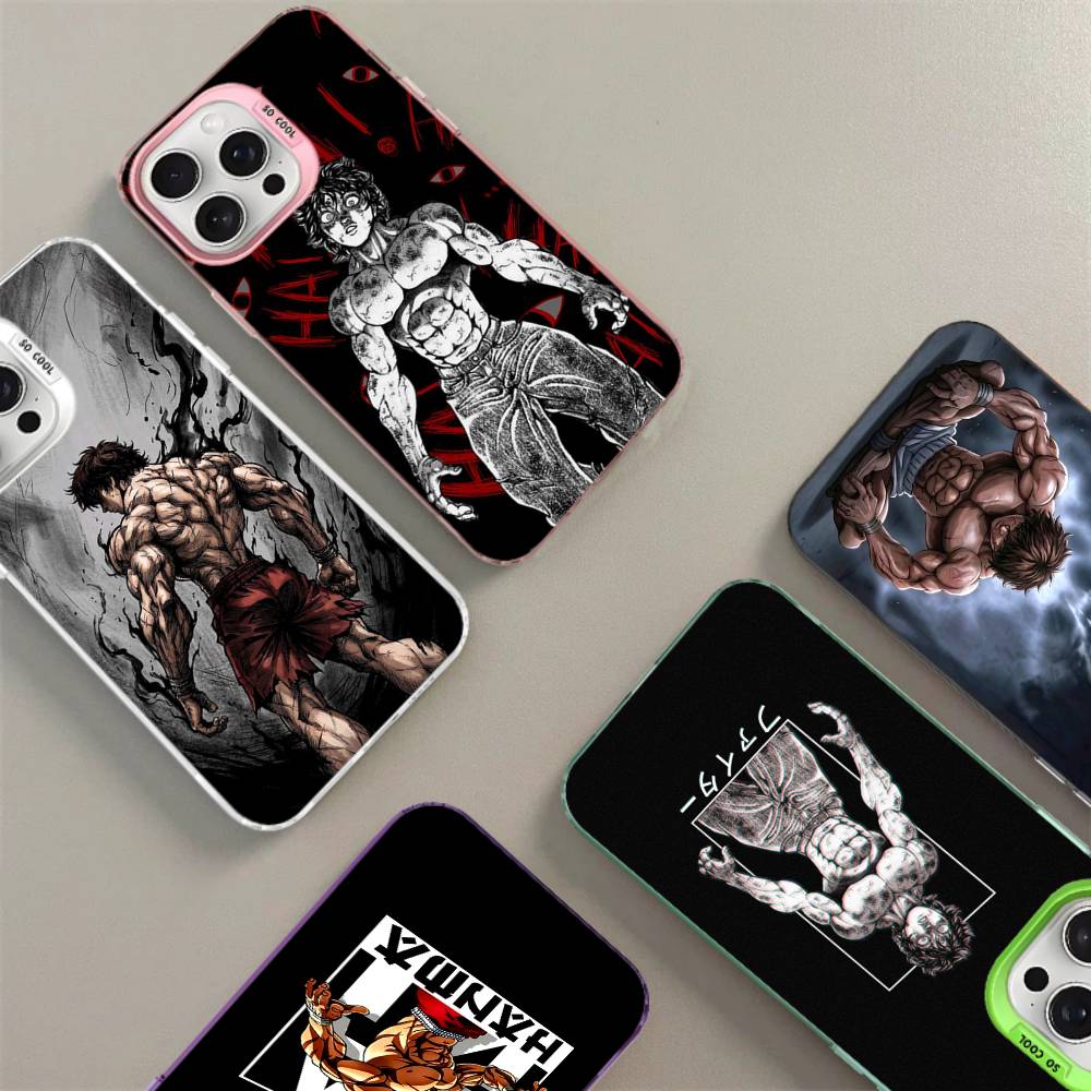 Cool B-Baki HanmaS Phone Case Color Silver Shell For lPhone 17 16 16e 15 14 13 12 11 Pro Max Plus