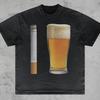 Μπύρα και Τσιγάρο T-Shirt, Αλκοόλ Αστείο Προσβλητικό Σαρκαστικό Χιούμορ Αιχμηρά Ρούχα Dank Memes