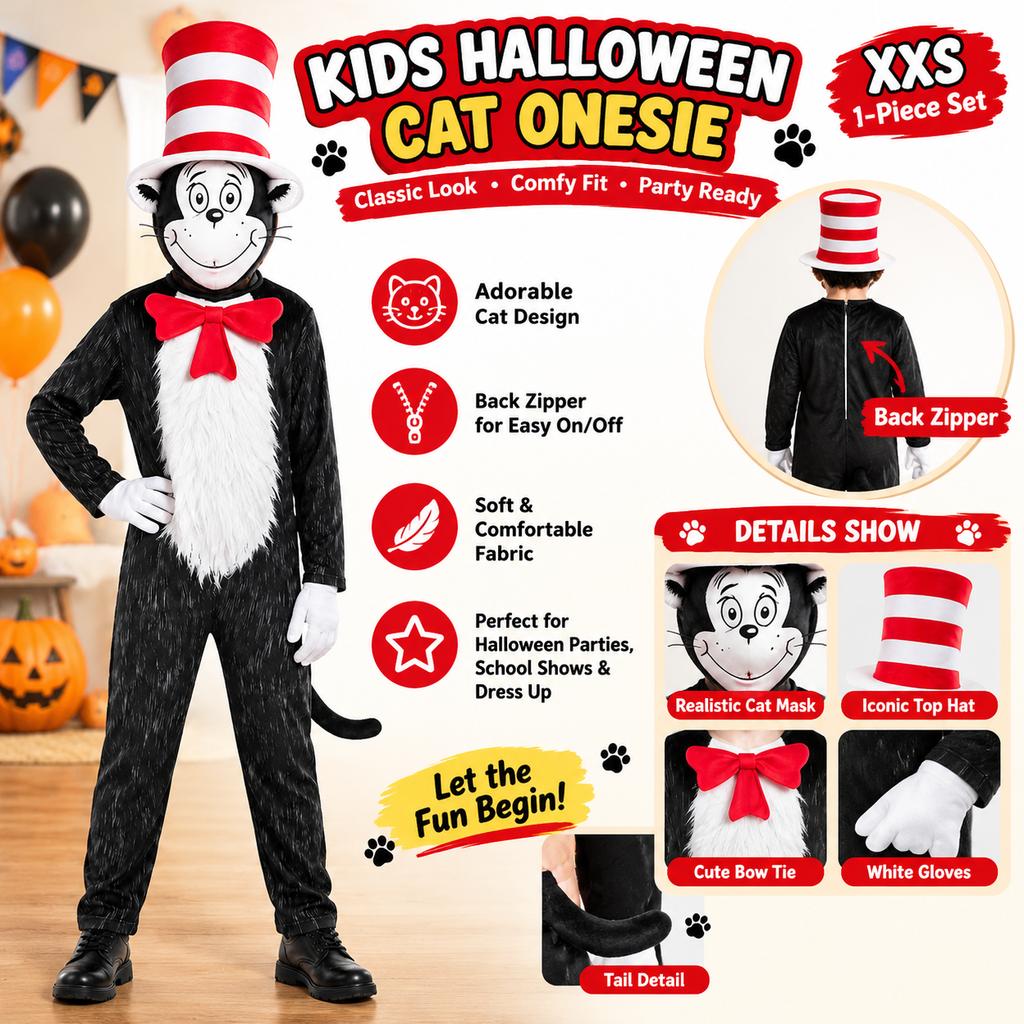 Kids Halloween Cat Onesie