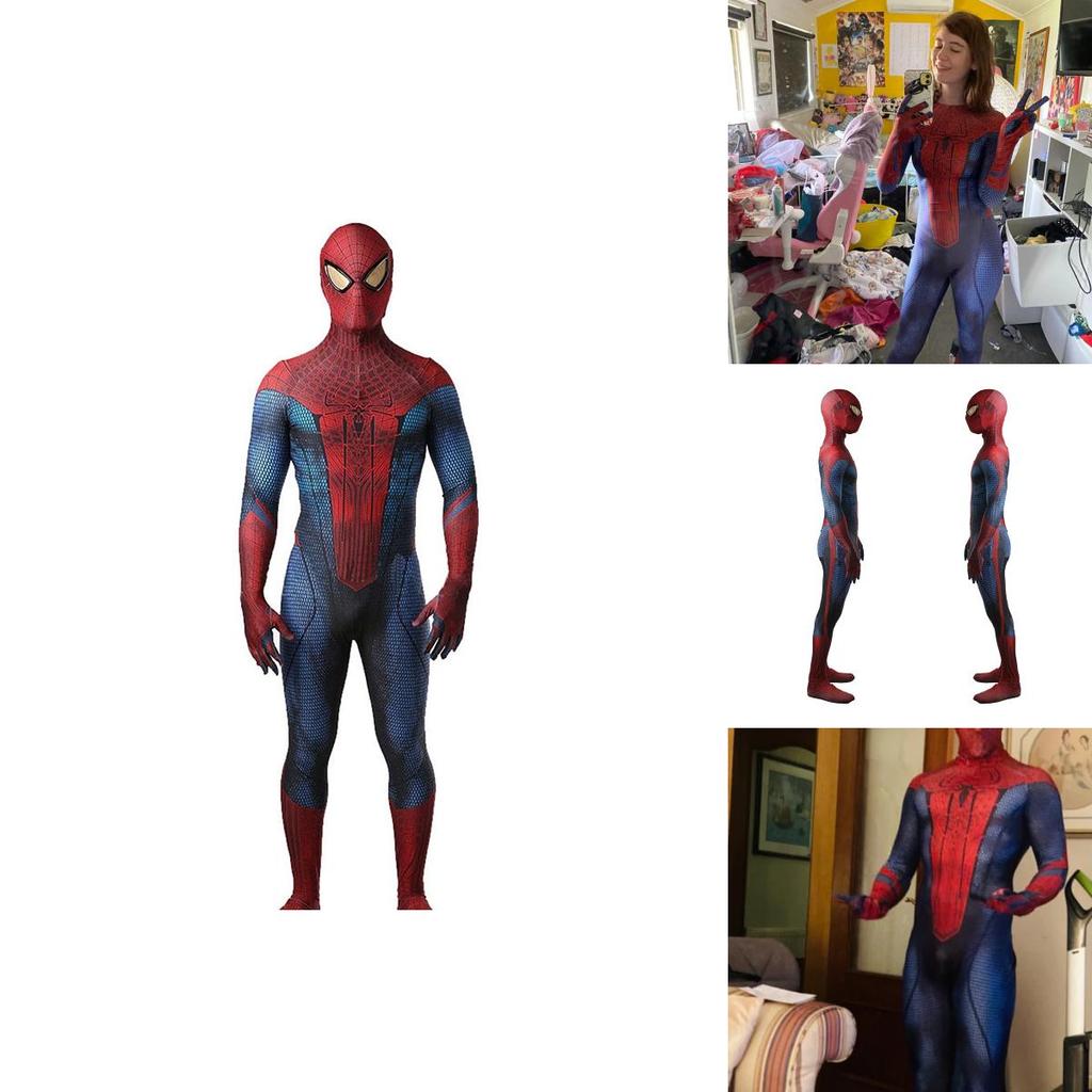 Úžasný oblek Spider-mana Modro-červené spandexové body pro děti a dospělé