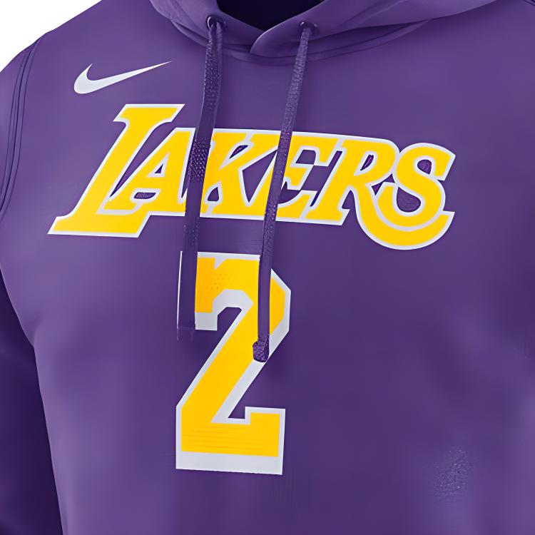 Nike Alphabet Logo Print Pullover Hoodie Men Tops Purple 929287-504