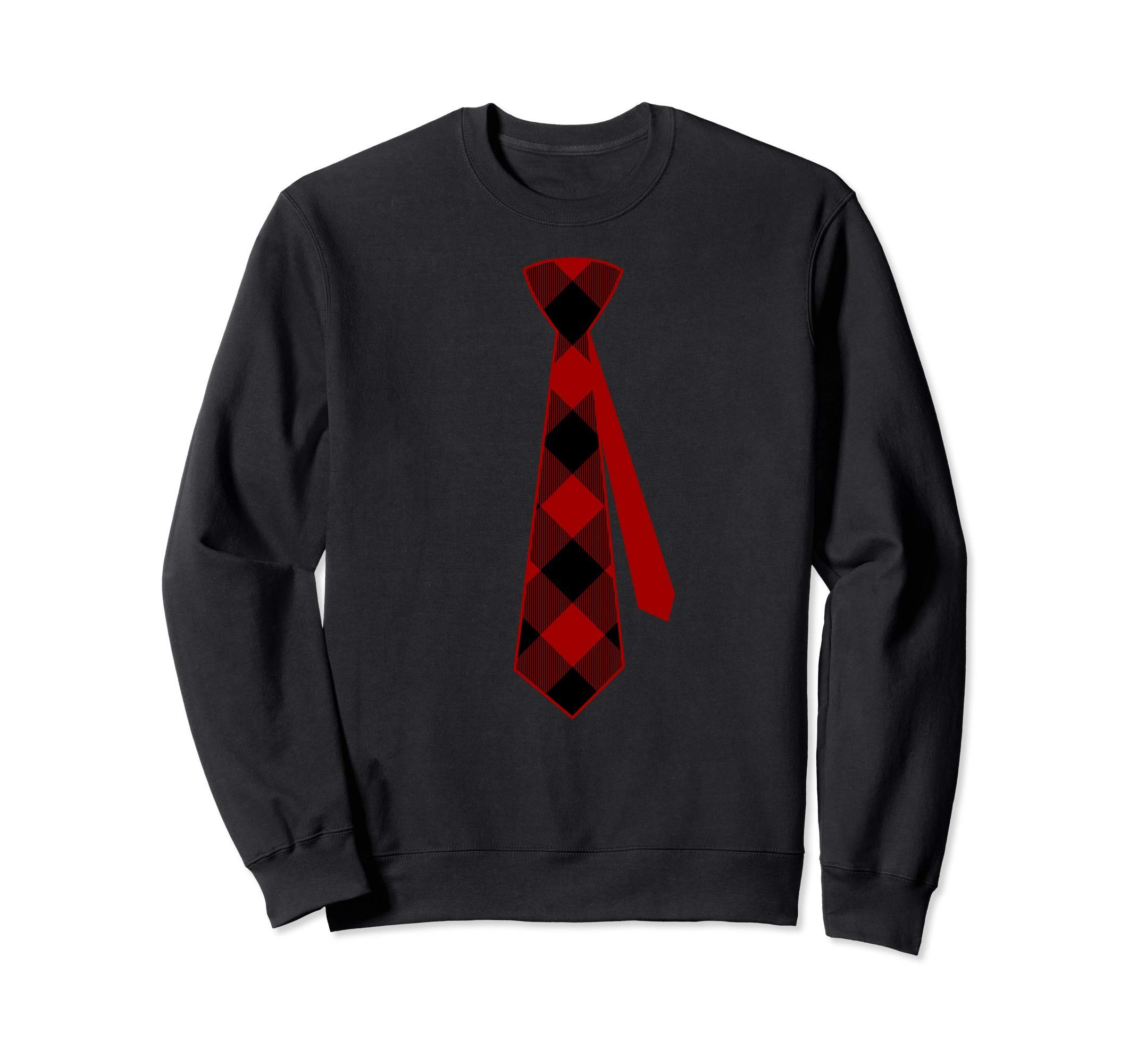 Christmas Tie Tie - Men s Christmas Red Buffalo Check Tie Sweatshirt