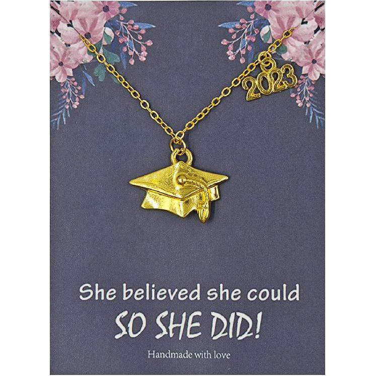 MIFYNN Graduation Gifts for Her 2023 Initial Necklaces Graduation Cap Pendant Graduation Necklace High School College Graduation Gifts for Her