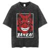 Japan Anime Bleach Zaraki Kenpachi Graphic Printed T Shirt Men Women Manga Tshirts Harajuku Male Oversized Washed Cotton T-shirt