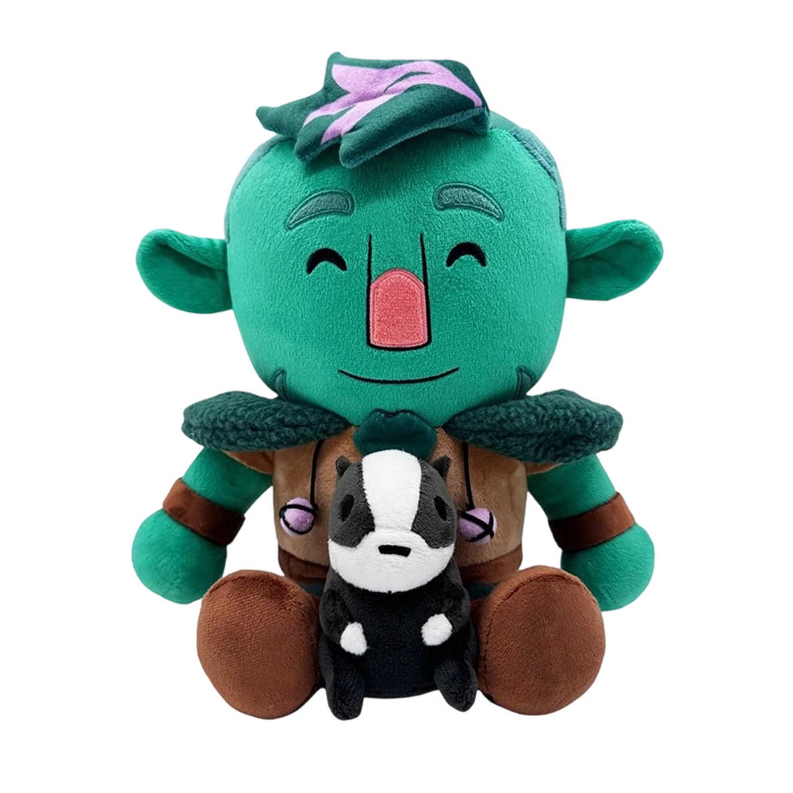 

Green Forest Character Plush Toy With Skunk Companion, Cute Figure Stuffed Doll, Soft Collectible Plushie For Fans One Size