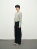 Pokeopeiseu Farasha Cashmere Crew Neck Knit Light Gray
