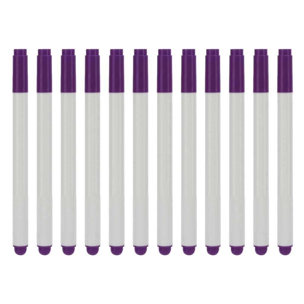 12 Stück Wasserlösliche Stifte Waschbare Ausbleichende Wasserlösliche Stifte Nähen Stickerei Stoffmarkierer Lila Ausbleichender Stift