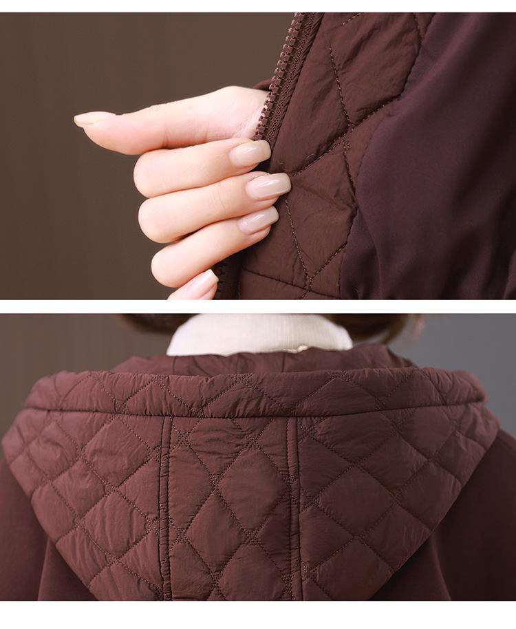 Women's Lightweight Quilted Cotton Jacket - 2024 Autumn/Winter Fashion for Middle-Aged & Elderly