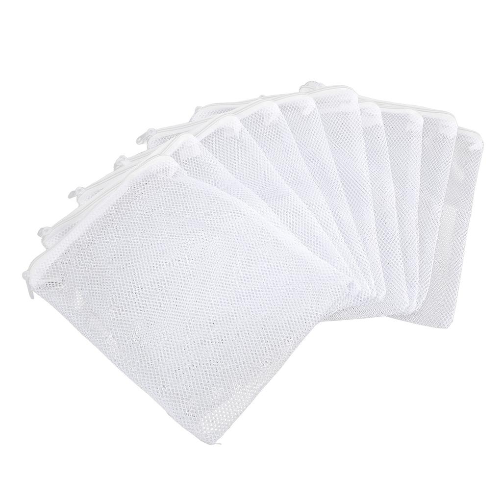 10PCS Aquarium Filter Media Bags Large Mesh Nylon Net Filter Bags with Zipper for Activated Carbon Ceramic Rings
