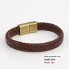 Men's Genuine Leather Woven Bracelet with Alloy Magnetic Buckle