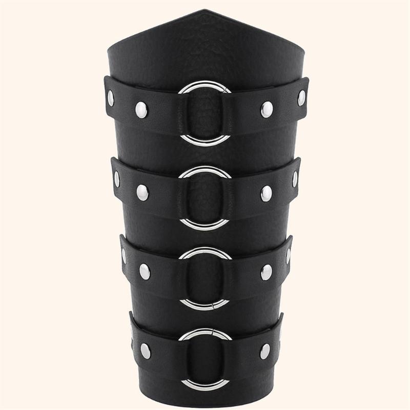 Men Black Gauntlet Bracer Gauntlet Cosplay Bracer Wristband for Parties