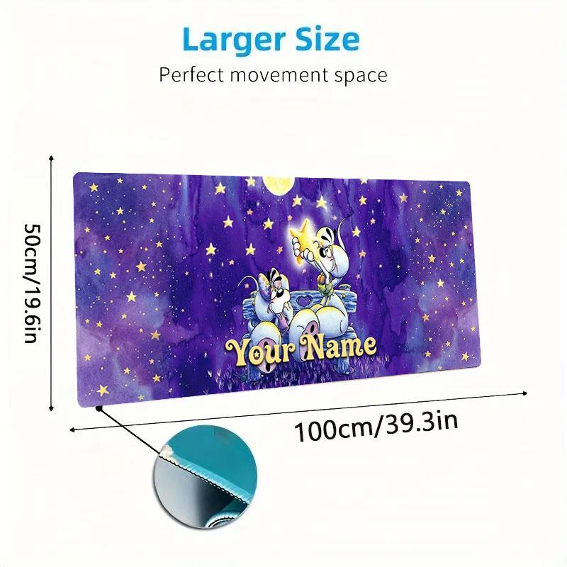 Diddl Custom Name Large Size Mouse Pad Large Gaming Table Cushion Non-slip Laptop Tablet Big Mousepad XXL Mat Mini PC Playmat With Lock Edge