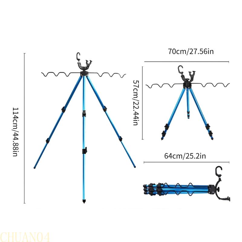 A1A2 Height Adjustable Folding Fishing Rod Tripod Bracket Universal Fishing Rod Rest Tripod Stand Fishing Accessory Portable