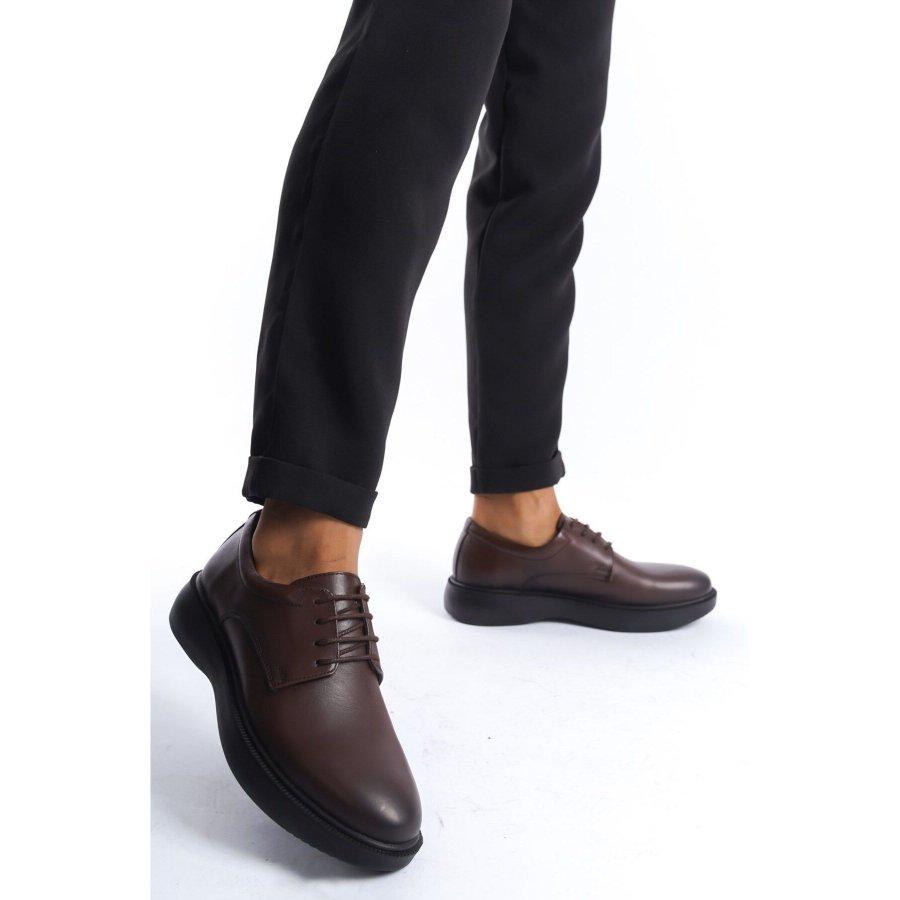Men's Genuine Leather Thick Sole Lace-up Casual Stylish Shoes